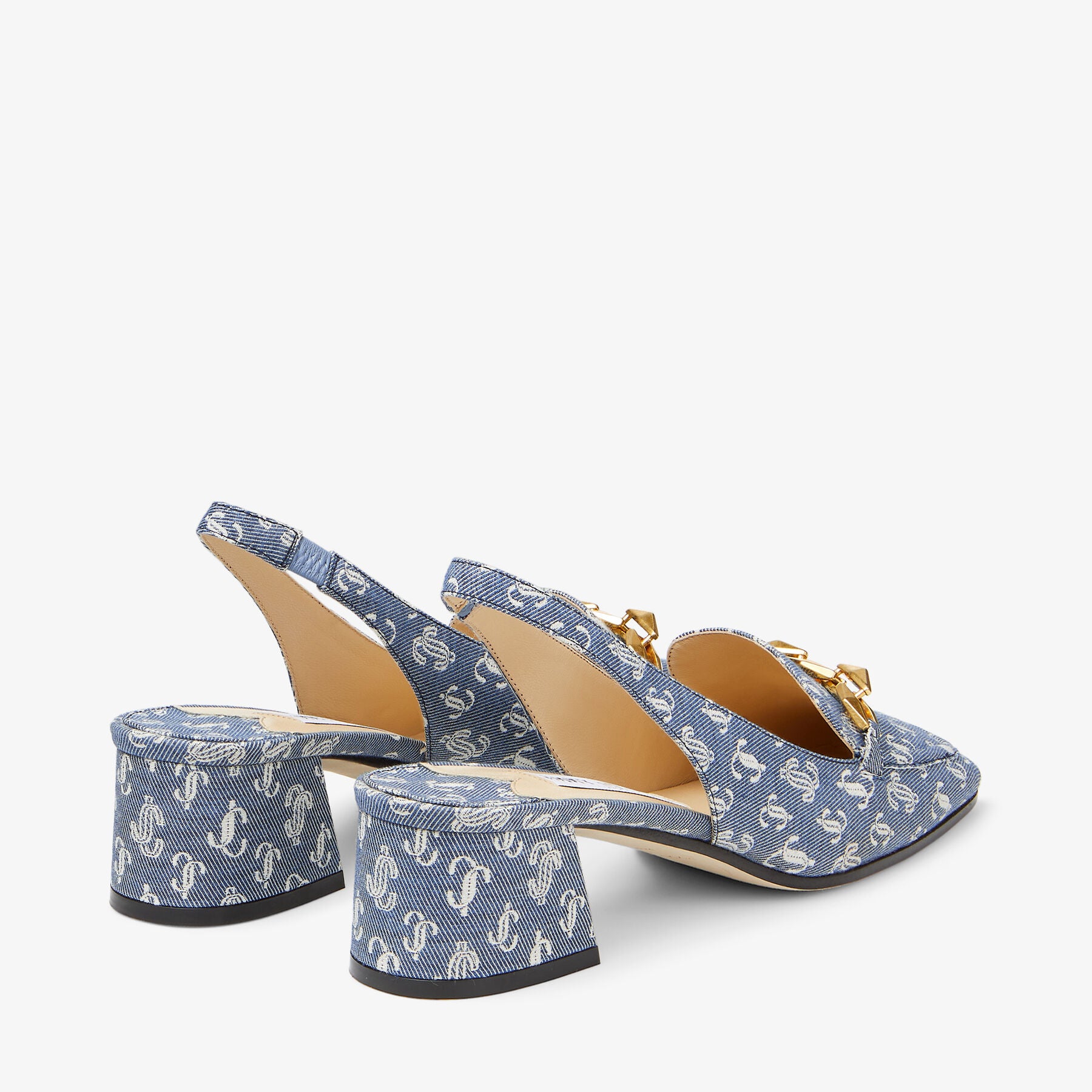 Diamond slingback slingbacks with chain 45 in denim - Denim