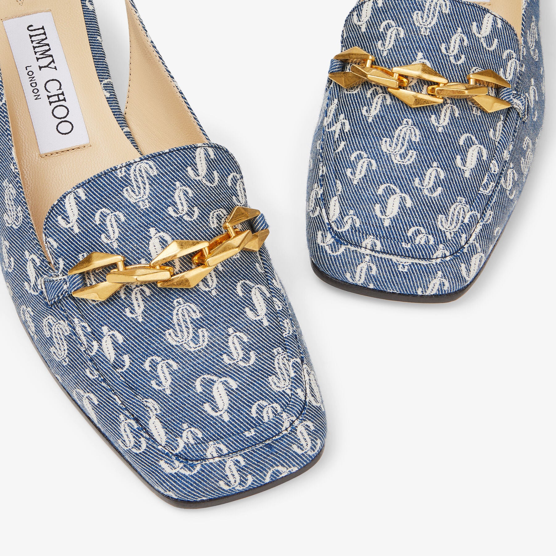 Diamond slingback slingbacks with chain 45 in denim - Denim