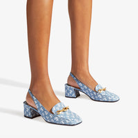 Diamond slingback slingbacks with chain 45 in denim - Denim