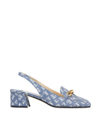 Diamond slingback slingbacks with chain 45 in denim - Denim