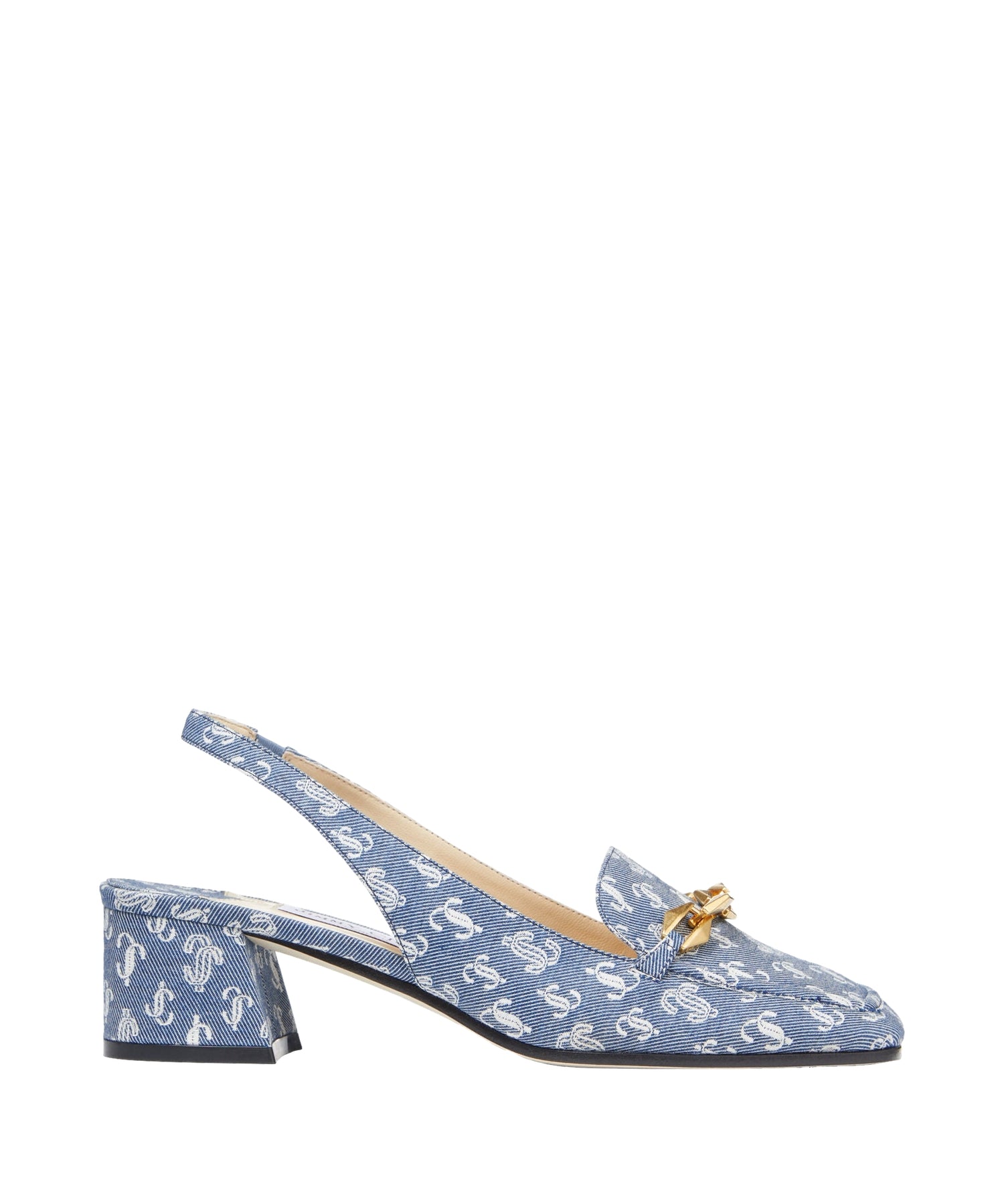 Diamond slingback slingbacks with chain 45 in denim - Denim