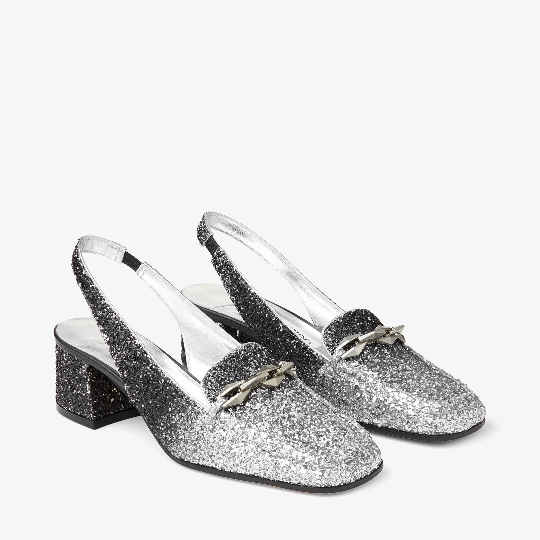 Slingbacks Diamond à bride arrière 45 pailleté - Silver & Black