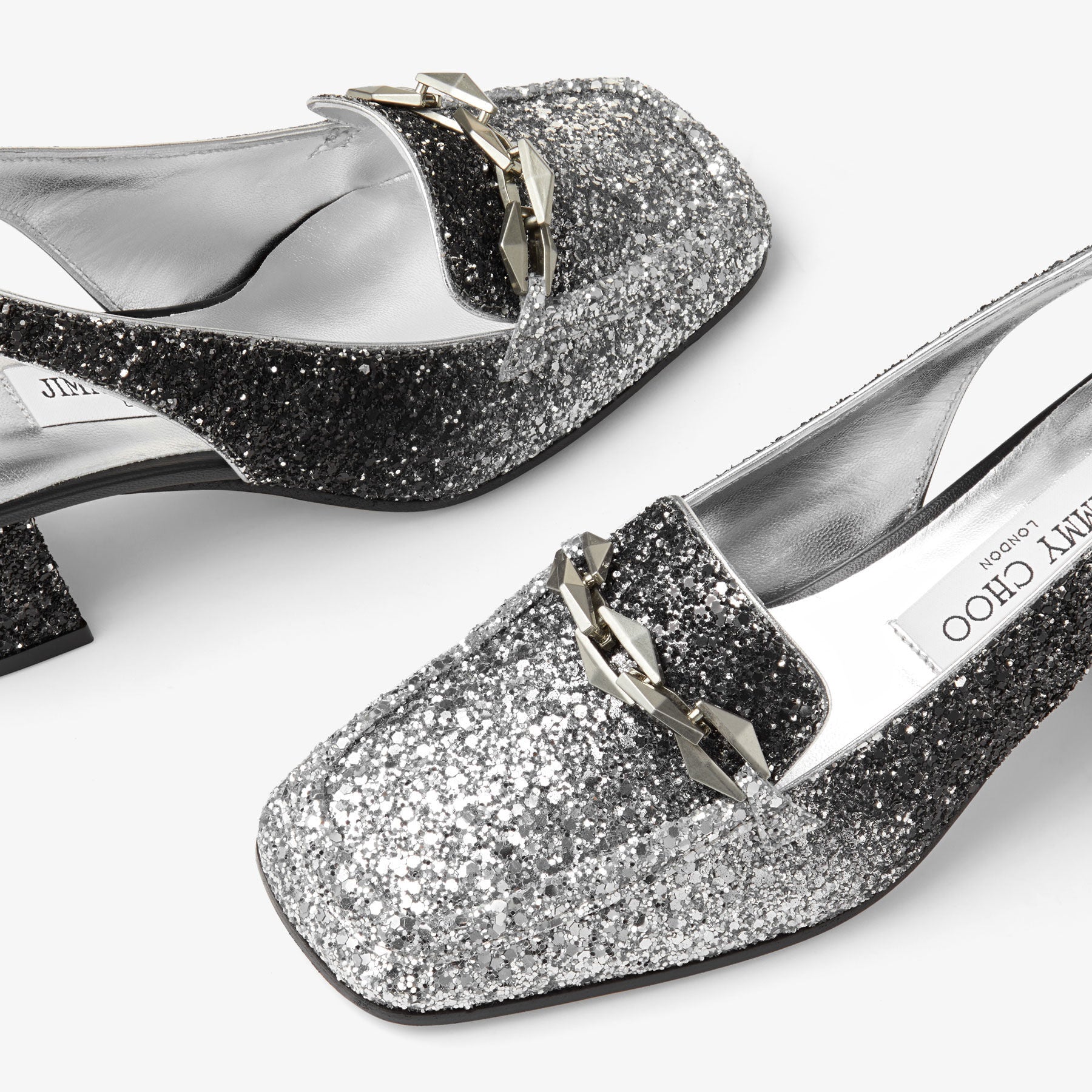 Slingbacks Diamond à bride arrière 45 pailleté - Silver & Black