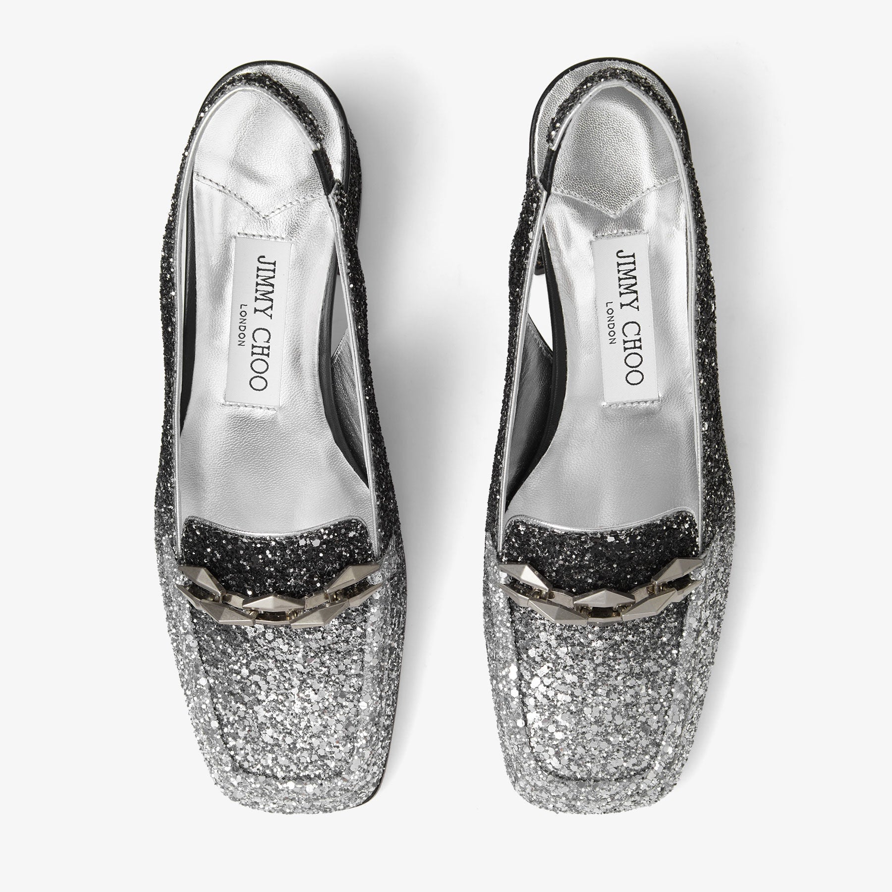 Slingbacks Diamond à bride arrière 45 pailleté - Silver & Black
