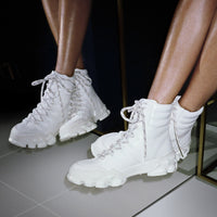 Diamond X Hike leather boots - White