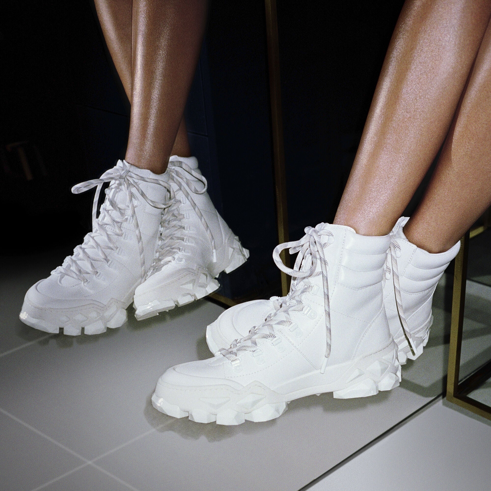 Diamond X Hike leather boots - White