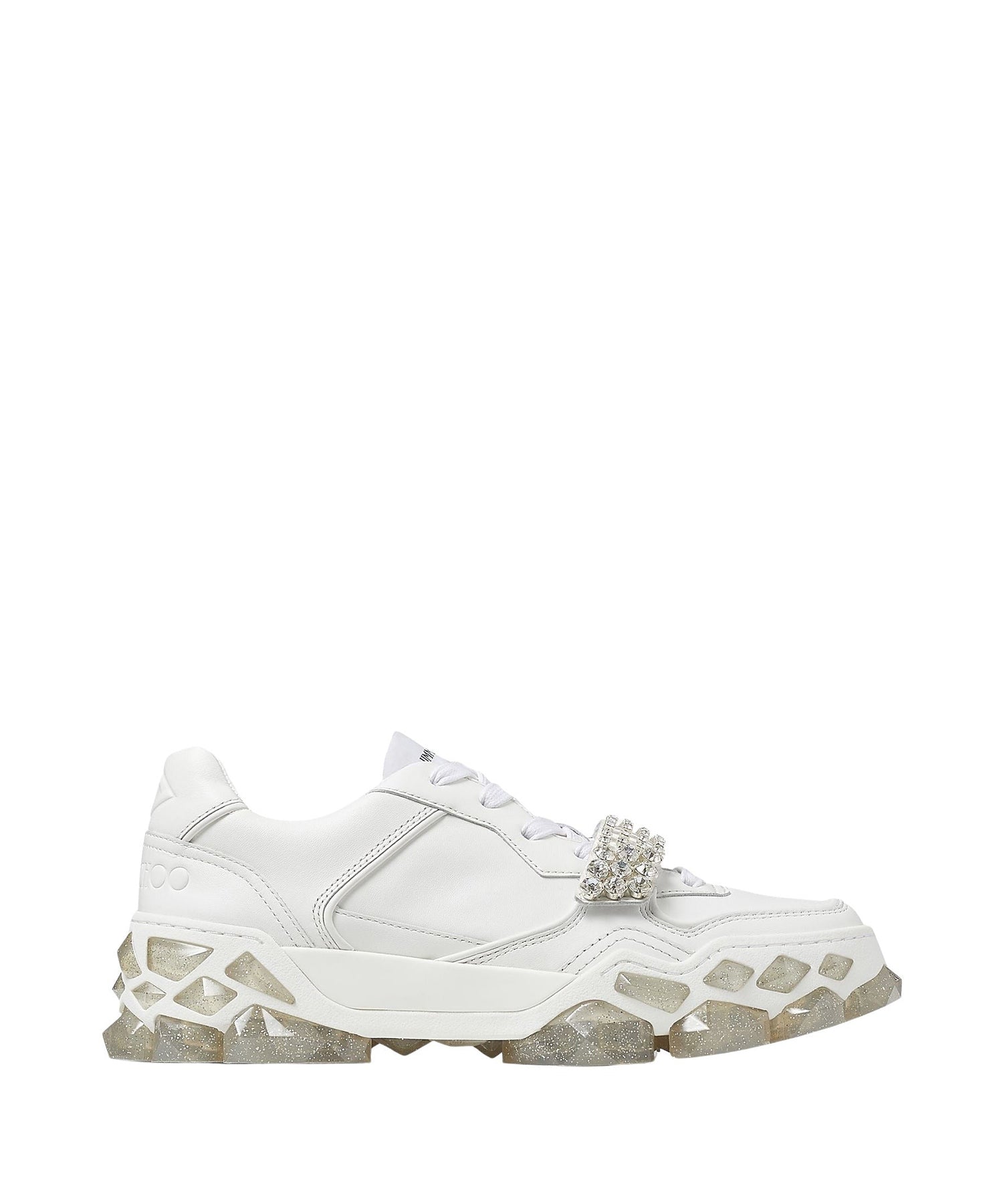 Sneakers Diamond en cuir - White & Crystal