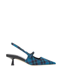 Slingbacks Didi à bout pointu 45 en tissu écossais - Peacock