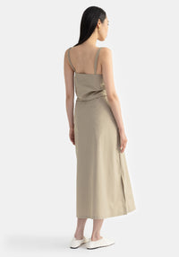 Robe midi Dionne boutonnée - Olive