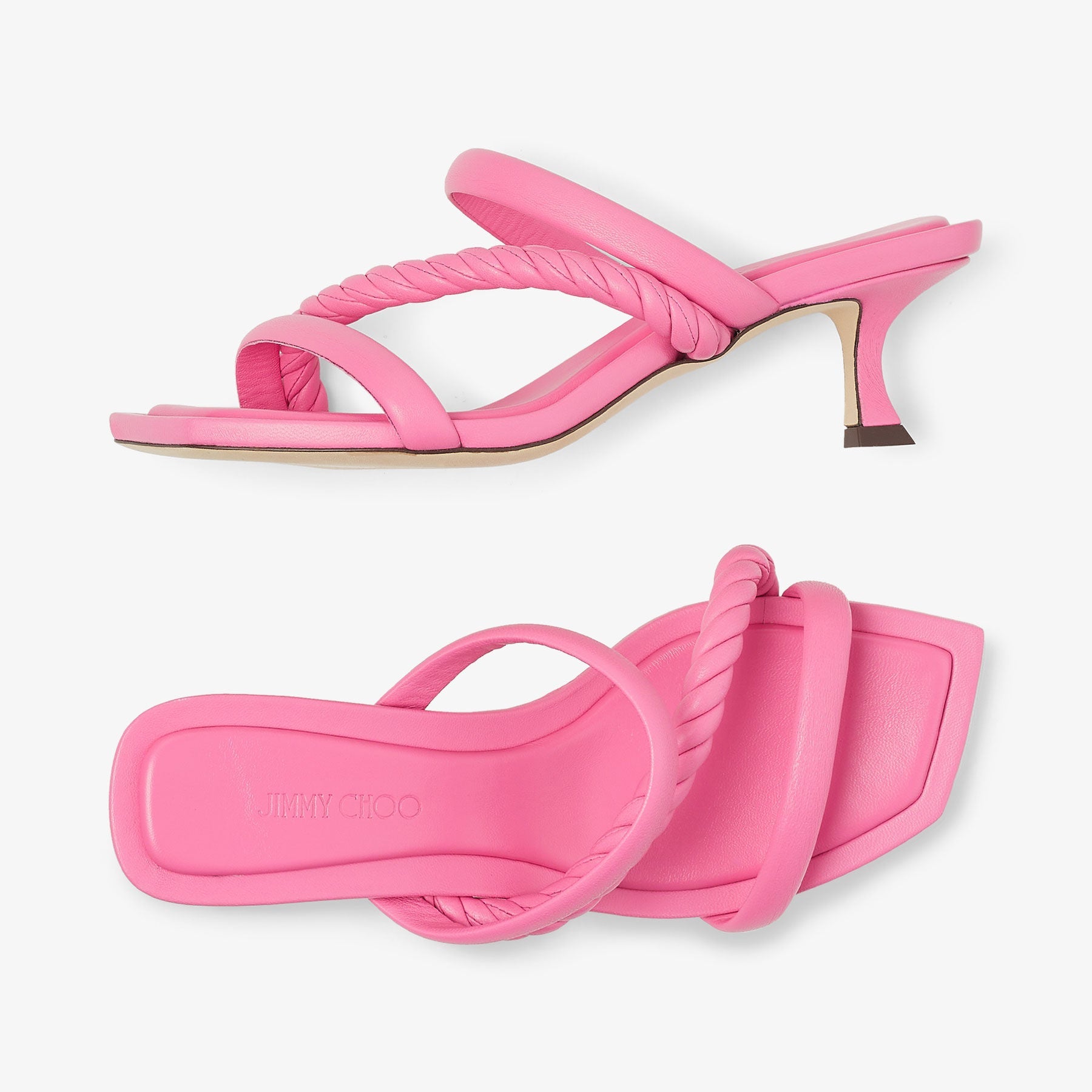 Mules Diosa 50 en cuir - Candy Pink