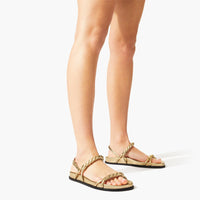 Sandales plates Diosa en cuir - Gold