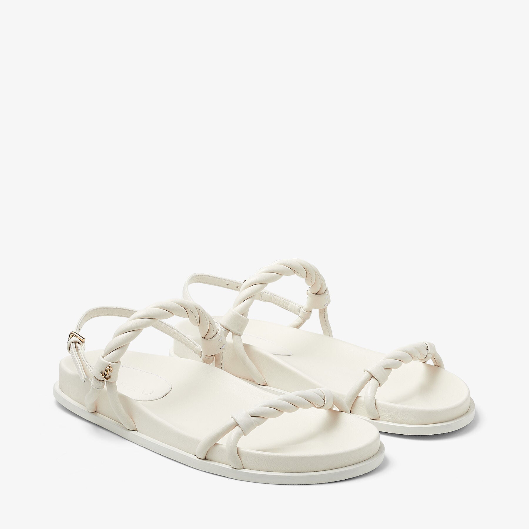 Diosa flat sandals in luxurious leather - Latte