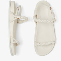 Diosa flat sandals in luxurious leather - Latte