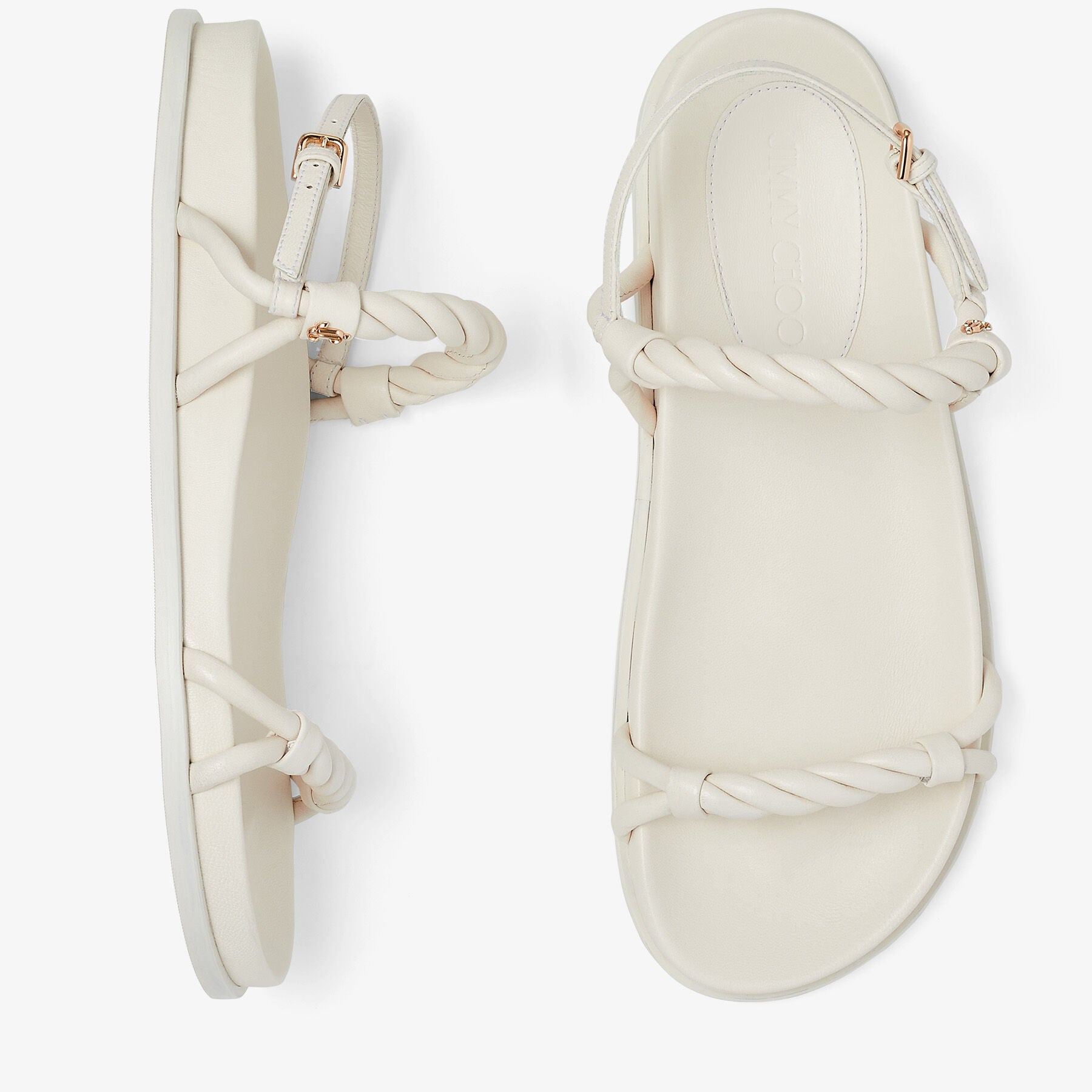 Diosa flat sandals in luxurious leather - Latte