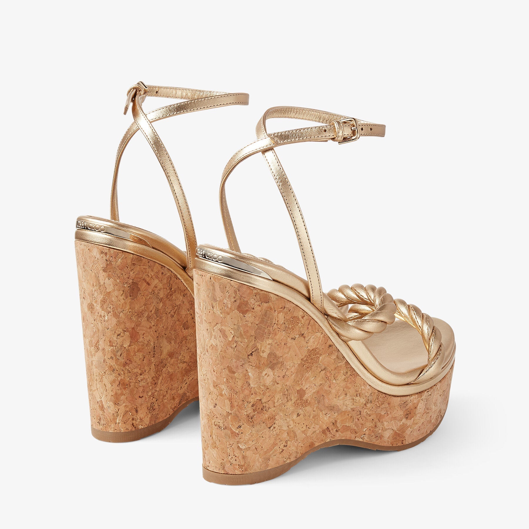 Sandales compensées Diosa 130 en cuir - Gold