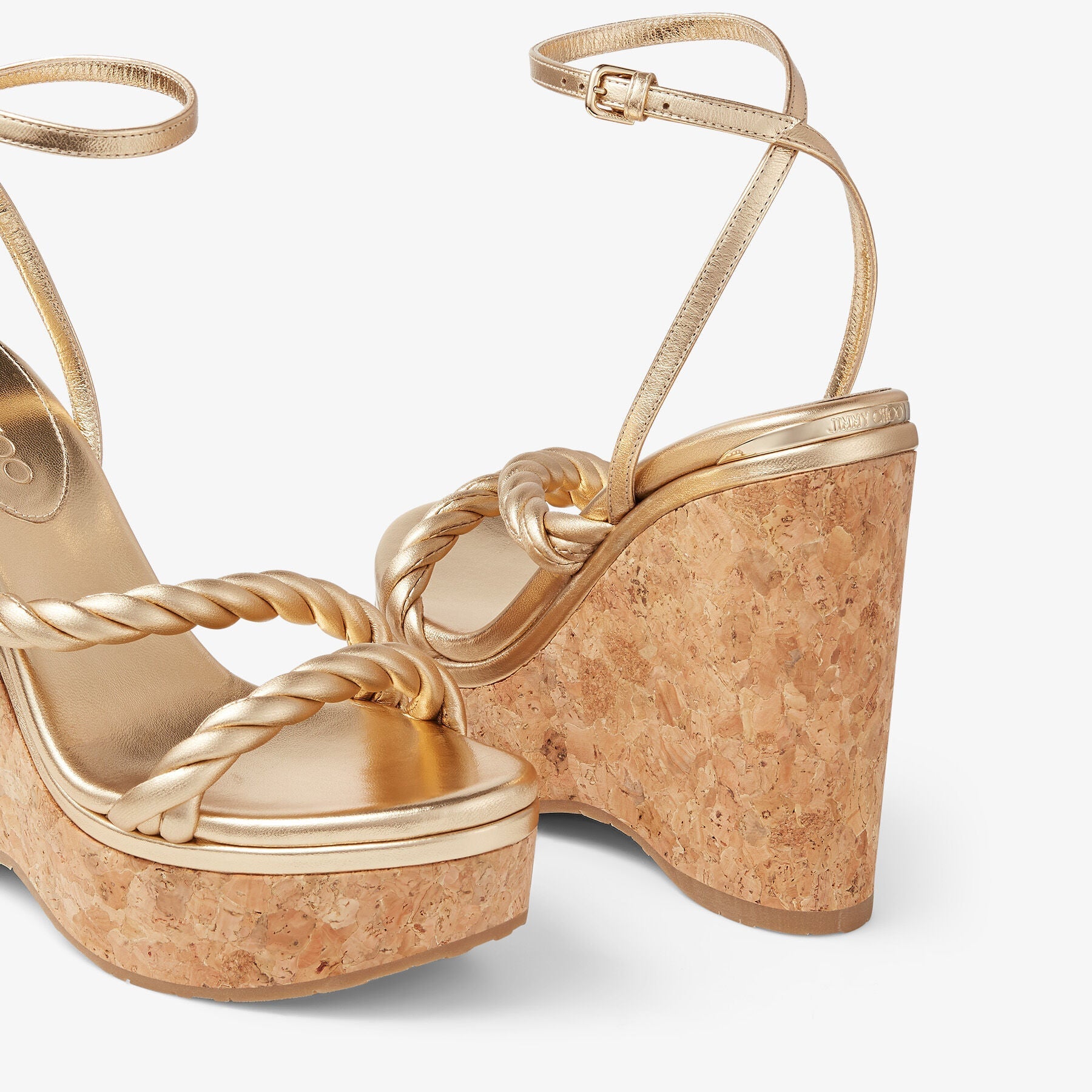 Sandales compensées Diosa 130 en cuir - Gold