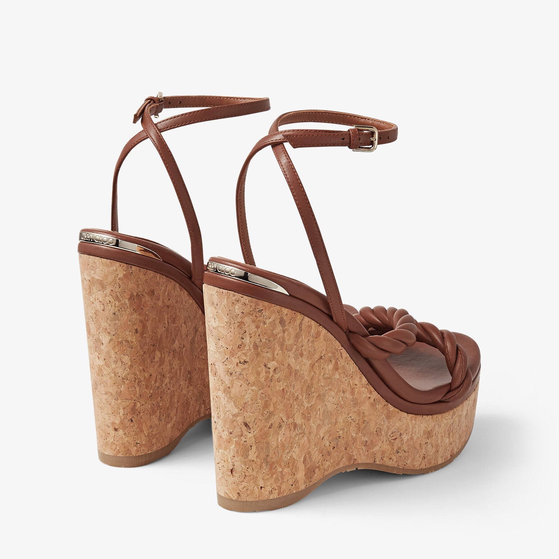 Sandales compensées Diosa 130 en cuir - Tan