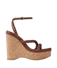 Sandales compensées Diosa 130 en cuir - Tan