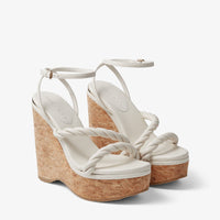 Diosa 130 wedge sandals in leather - Latte