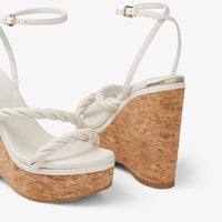 Diosa 130 wedge sandals in leather - Latte