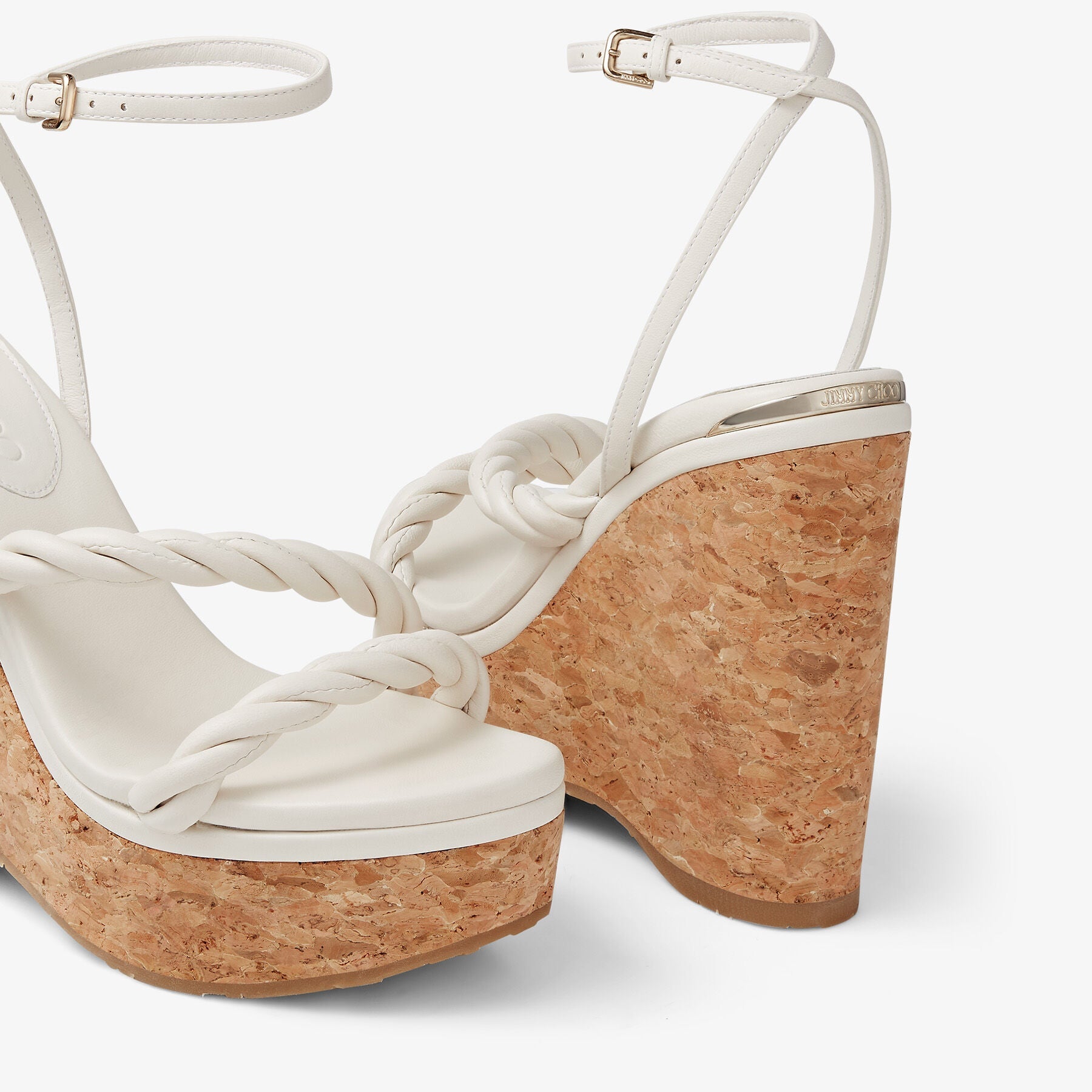 Diosa 130 wedge sandals in leather - Latte