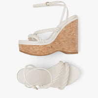 Diosa 130 wedge sandals in leather - Latte