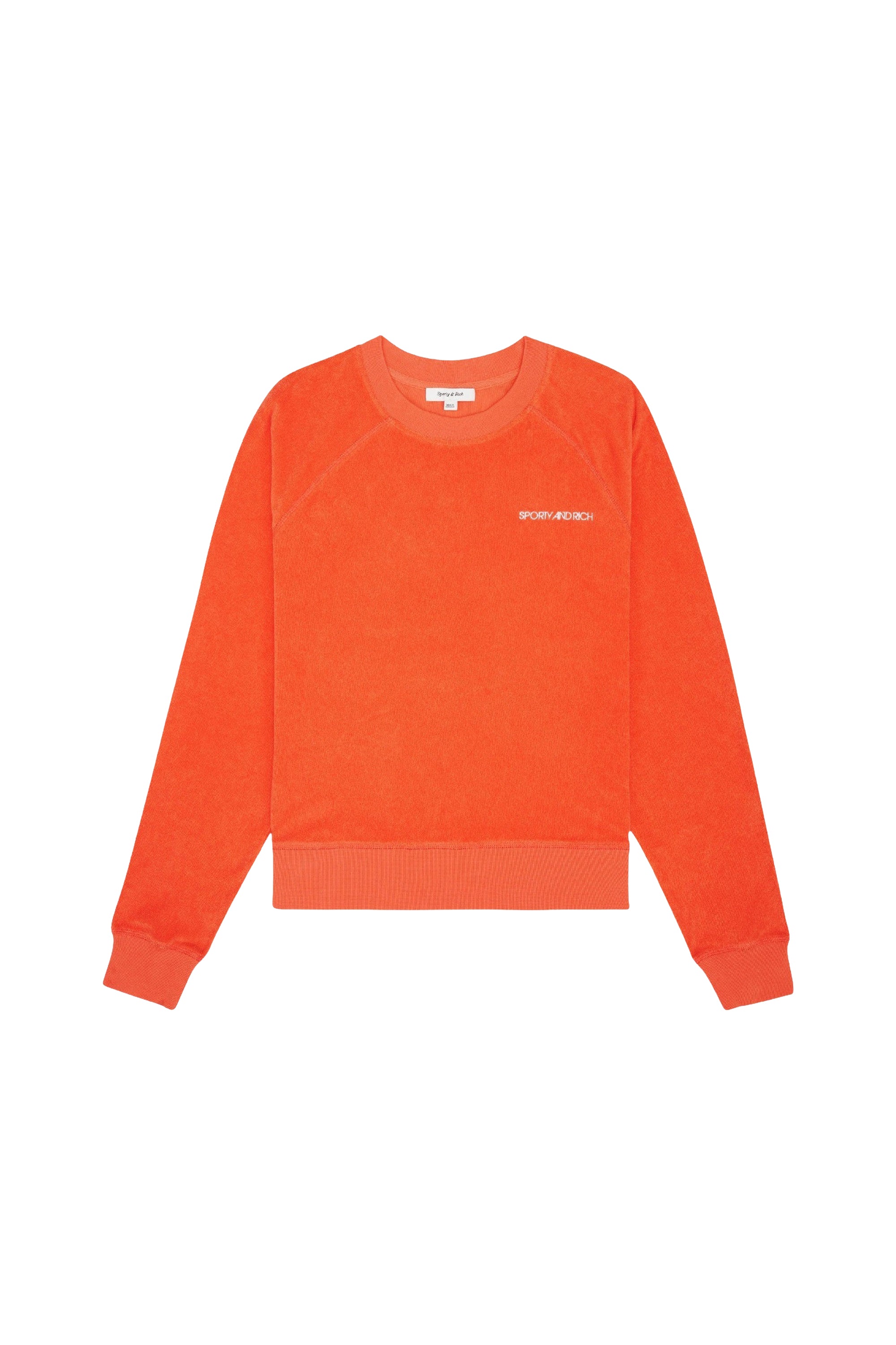 Sweatshirt avec logo en velours - Cerise
