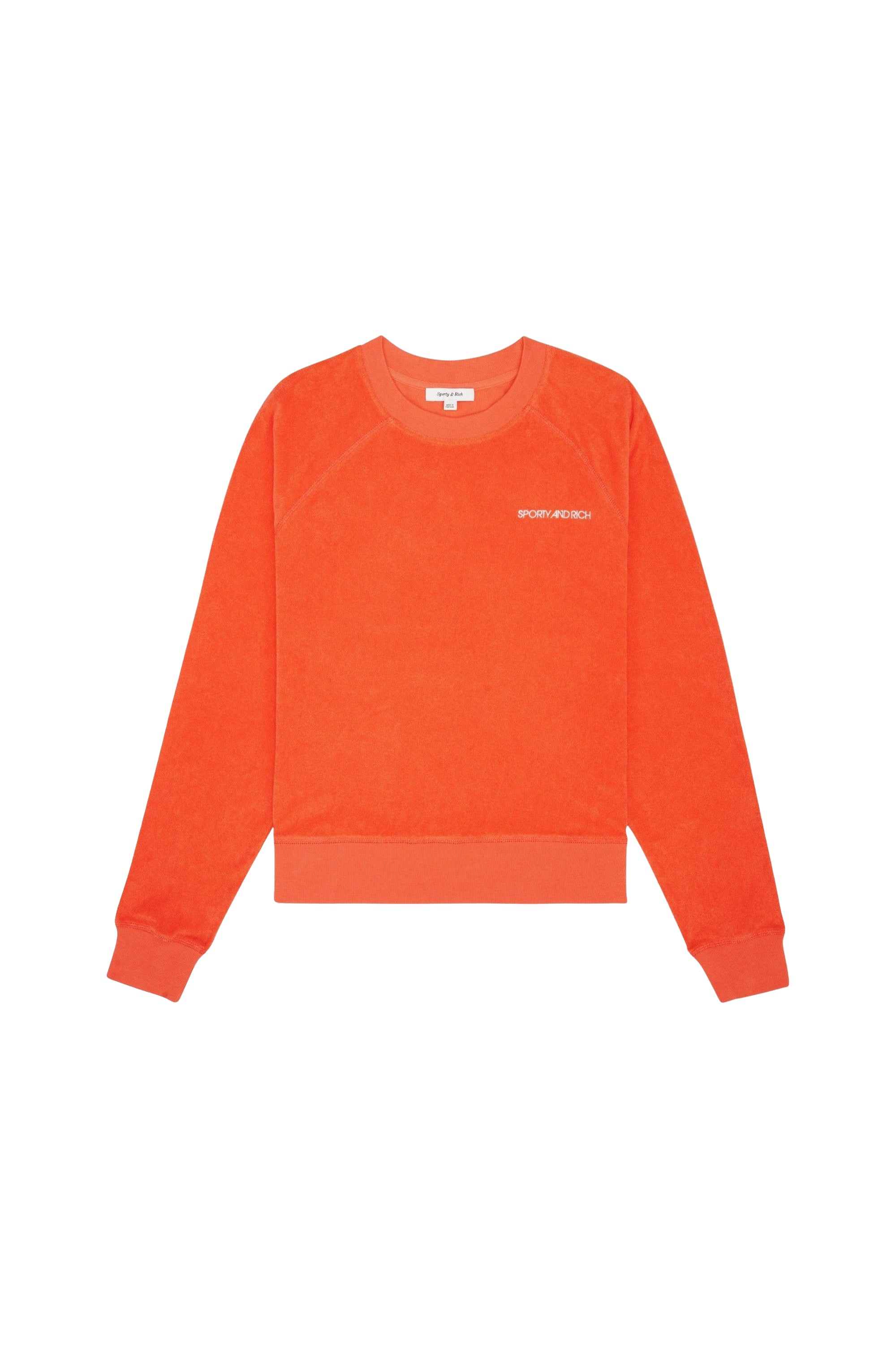 Pull raglan Disco en éponge  - Cerise & Blanc