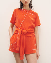 Disco Terry Short - Cerise & White