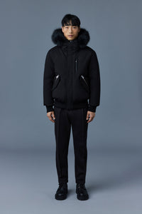 Black-Black Men's Hooded Down Jacket
