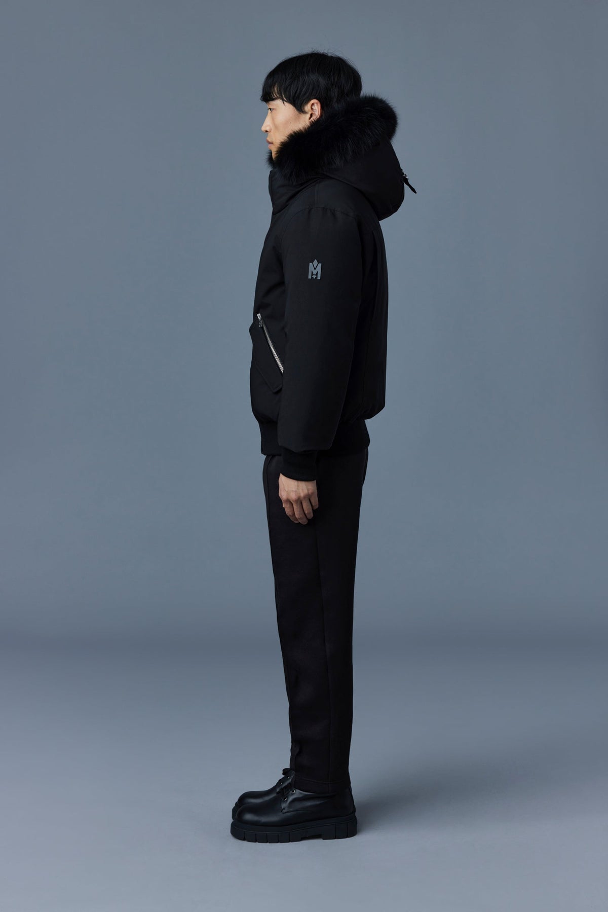 Black-Black Men's Hooded Down Jacket