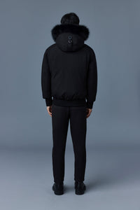Black-Black Men's Hooded Down Jacket