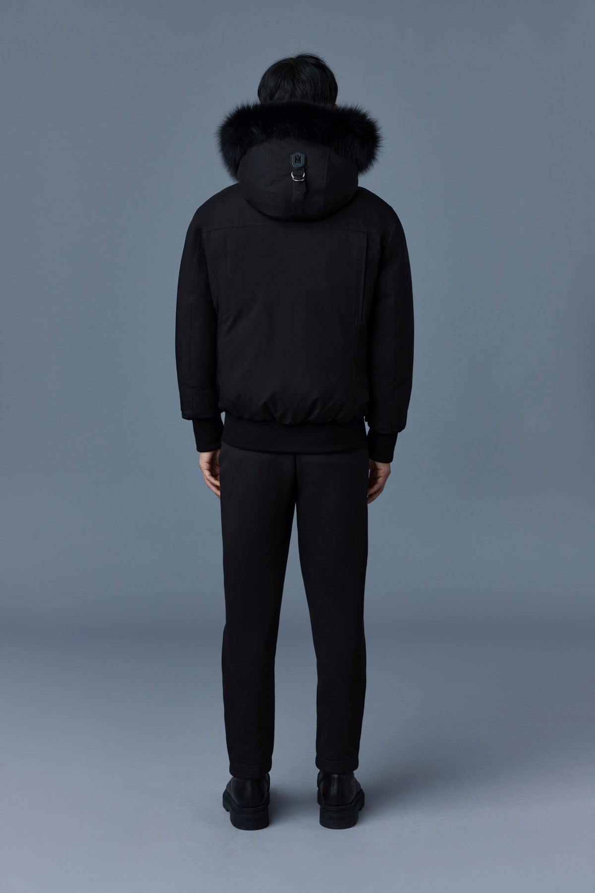 Black-Black Men's Hooded Down Jacket
