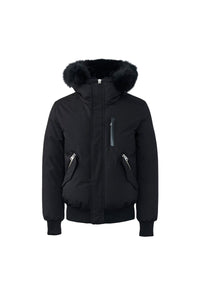 Black-Black Men's Hooded Down Jacket