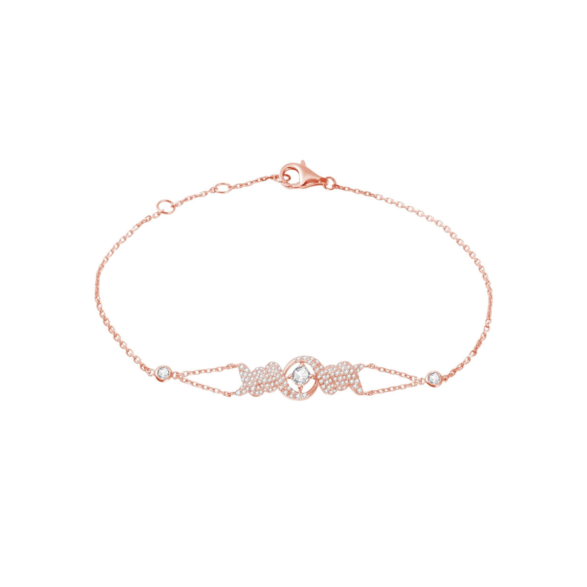 PT2_PrixTroca:1085€_VentesTroca:0_QtyTroca:1_ST:0%_Bracelet Barbelé en Or rose 18K serti de diamants - Rose