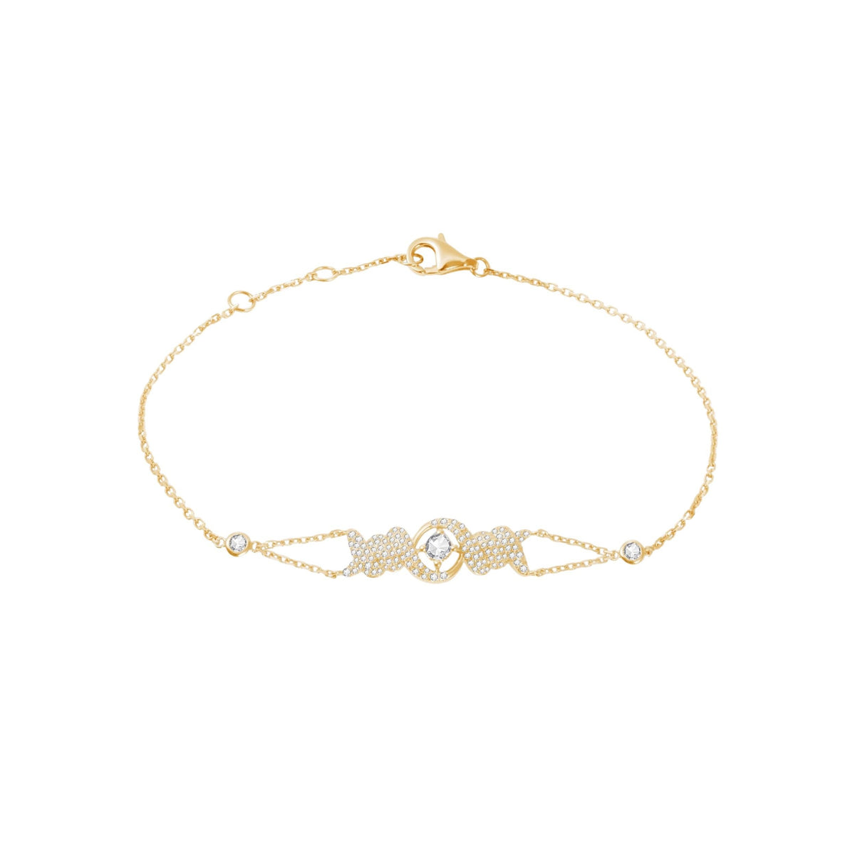PT2_PrixTroca:1085€_VentesTroca:0_QtyTroca:1_ST:0%_Bracelet Barbelé en Or jaune 18K serti de diamants - Jaune