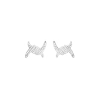 PrixTroca:875€_VentesTroca:0_QtyTroca:1_ST:0%_Puces d'oreilles Barbelé en Or blanc 18K sertie de diamants - Blanc