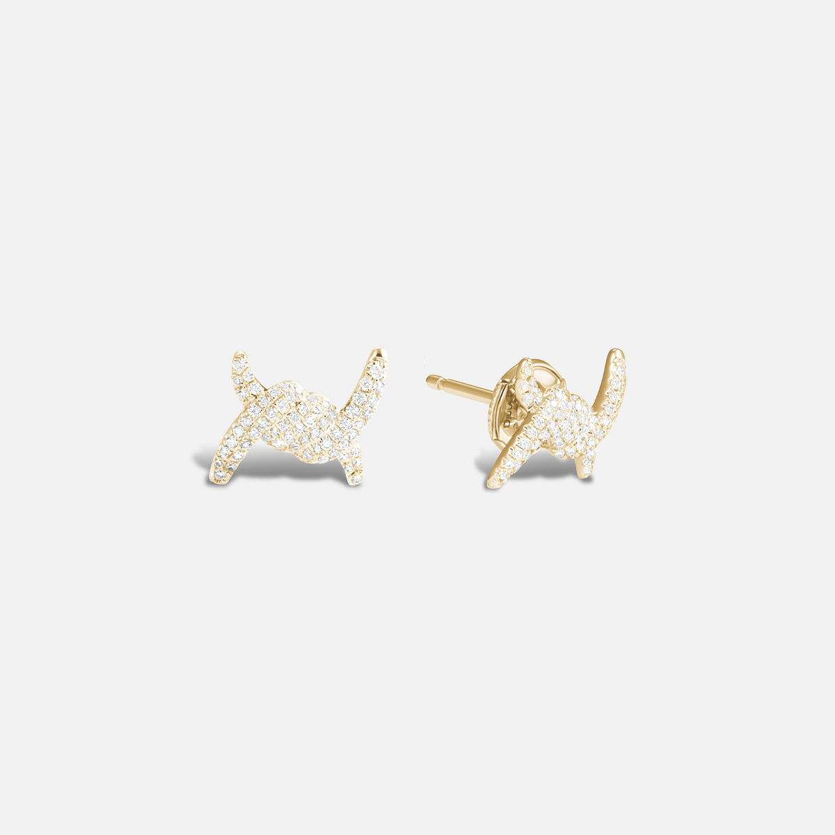 BOUCLES D OREILLES BARBELE OR JAUNE