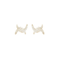 PT2_PrixTroca:875€_VentesTroca:0_QtyTroca:1_ST:0%_Puces d'oreilles Barbelé en Or jaune 18K serties de diamants - Jaune