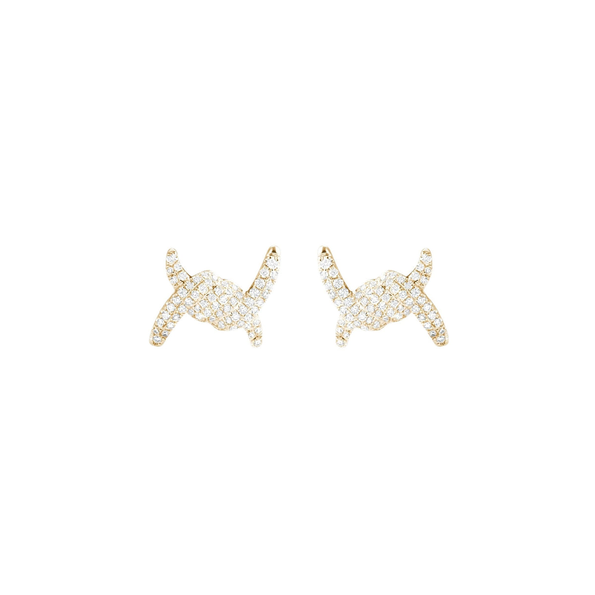 PT2_PrixTroca:875€_VentesTroca:0_QtyTroca:1_ST:0%_Puces d'oreilles Barbelé en Or jaune 18K serties de diamants - Jaune