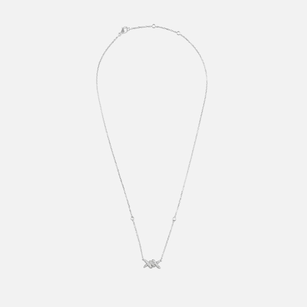 COLLIER BARBELE OR BLANC