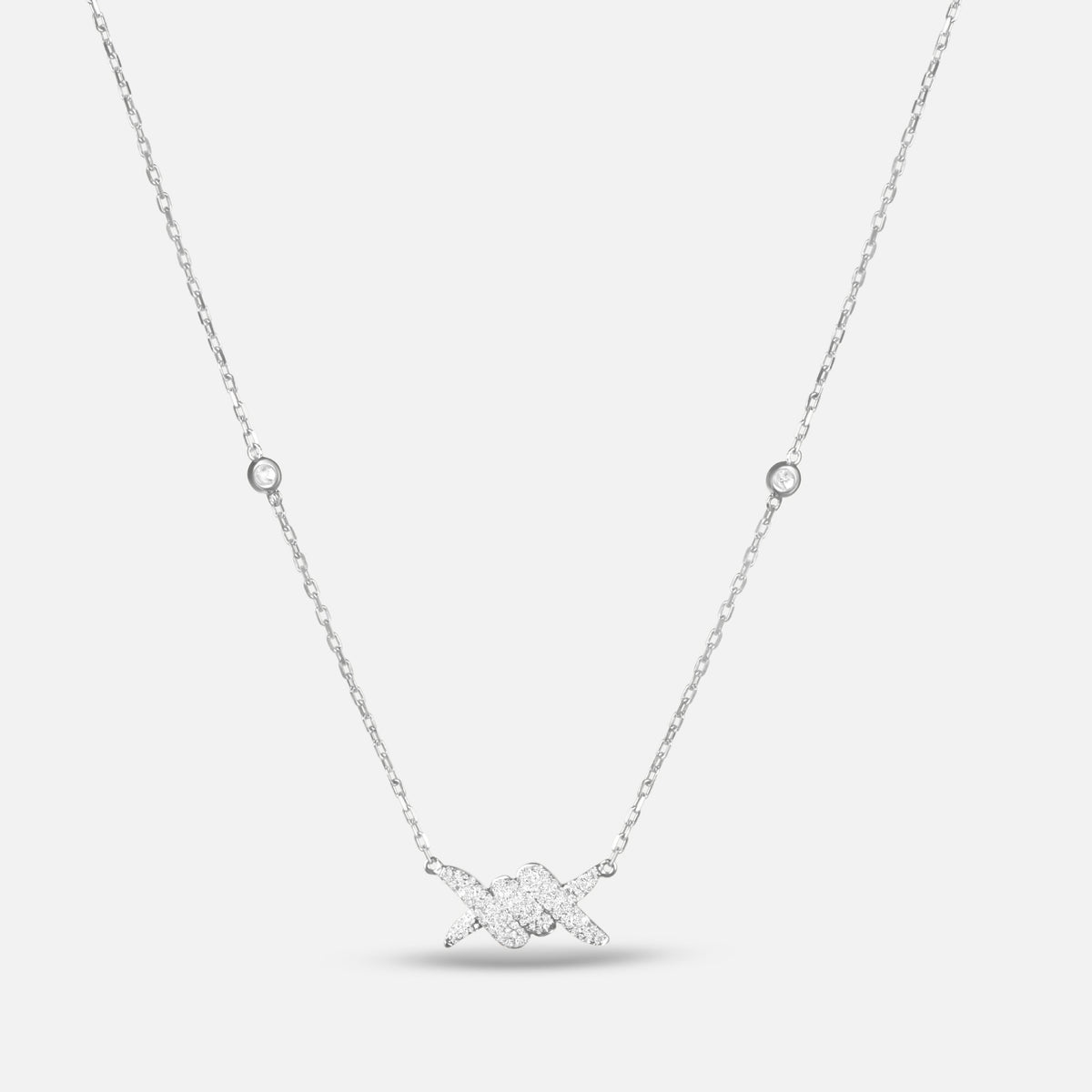 COLLIER BARBELE OR BLANC