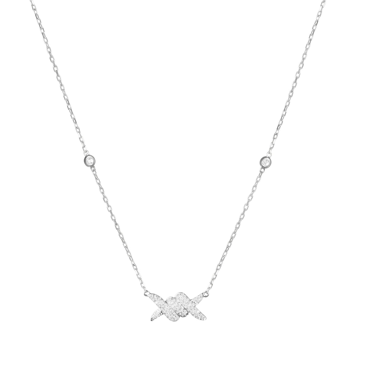 PrixTroca:805€_VentesTroca:0_QtyTroca:1_ST:0%_Collier Barbelé en Or blanc 18K serti de diamants - Blanc