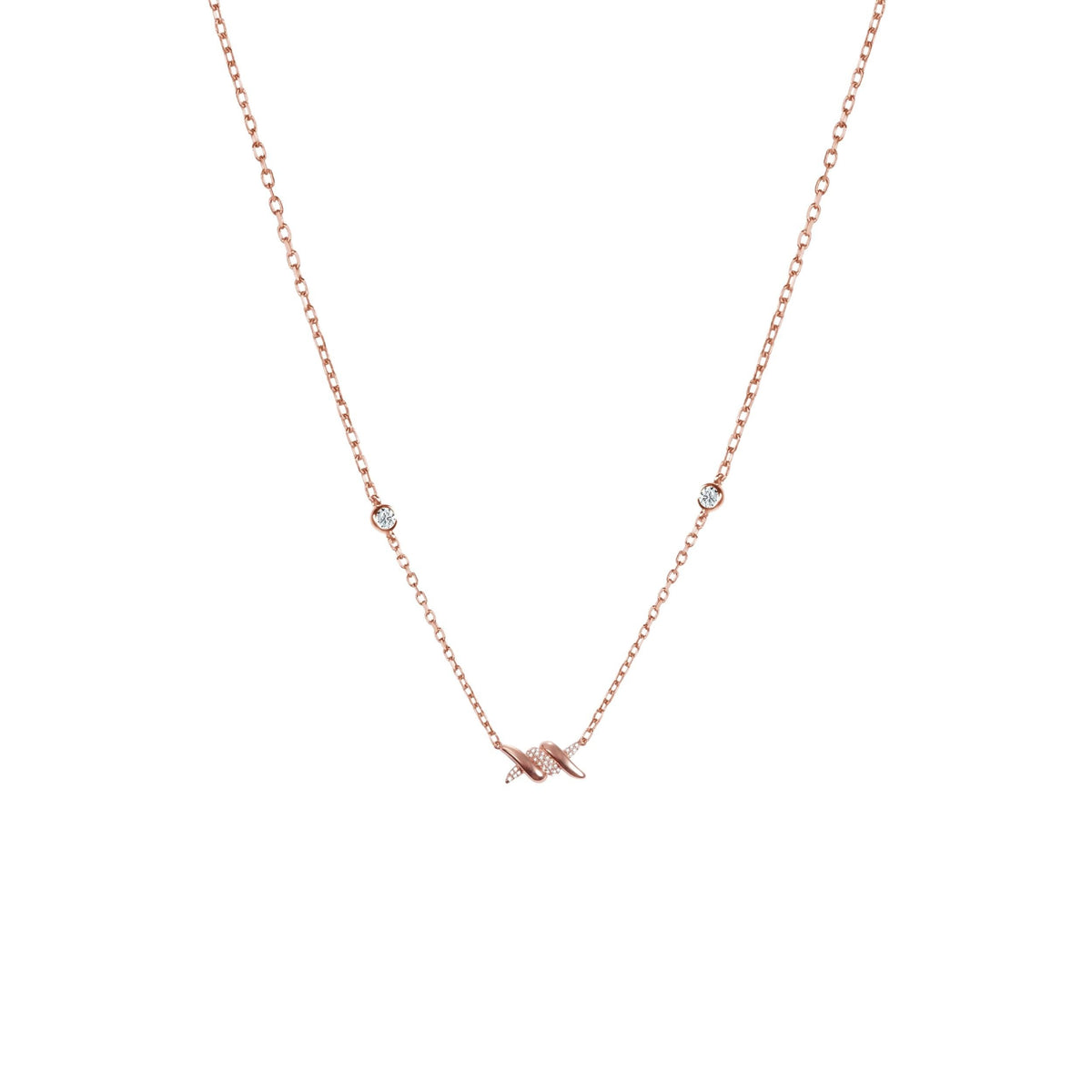 PT2_PrixTroca:700€_VentesTroca:0_QtyTroca:1_ST:0%_Collier Barbelé en Or rose 18K serti de diamants - Rose