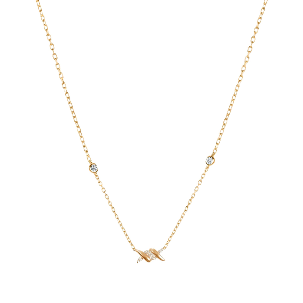 PT2_PrixTroca:700€_VentesTroca:0_QtyTroca:1_ST:0%_Collier Barbelé en Or jaune 18K serti de diamants - Jaune