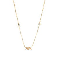 Collier Barbelé en Or jaune 18K serti de diamants - Jaune