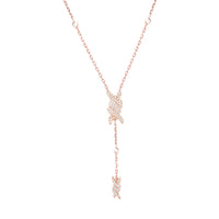 Barbelé Necklace in Rose Gold set with diamonds - Rose