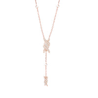 Collier Barbelé en Or rose serti de diamants - Rose