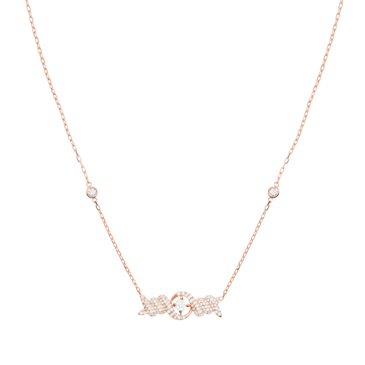 PT2_PrixTroca:1085€_VentesTroca:0_QtyTroca:1_ST:0%_Collier Barbelé en Or rose 18K serti de diamants - Rose