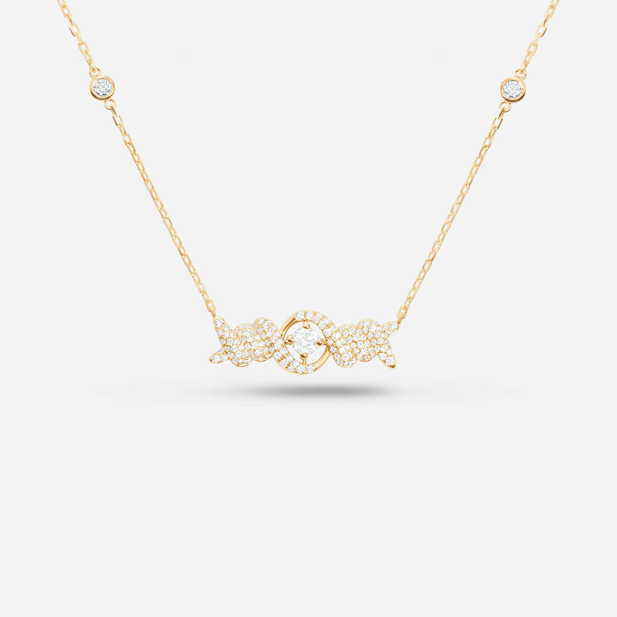 COLLIER BARBELE OR JAUNE